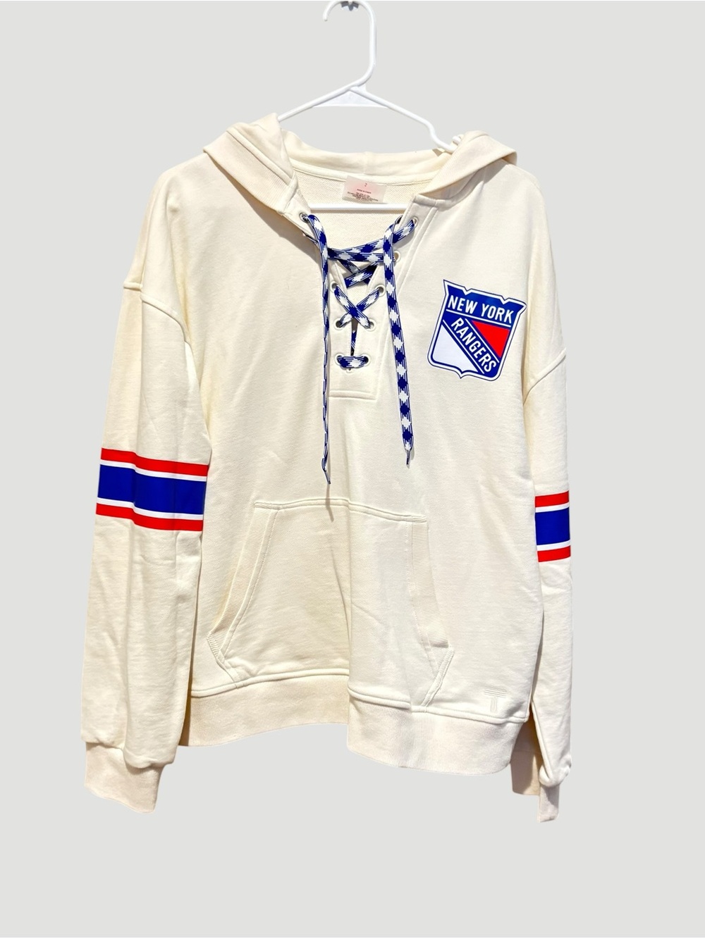 Terez New York Rangers lace up neckline hoodie size S